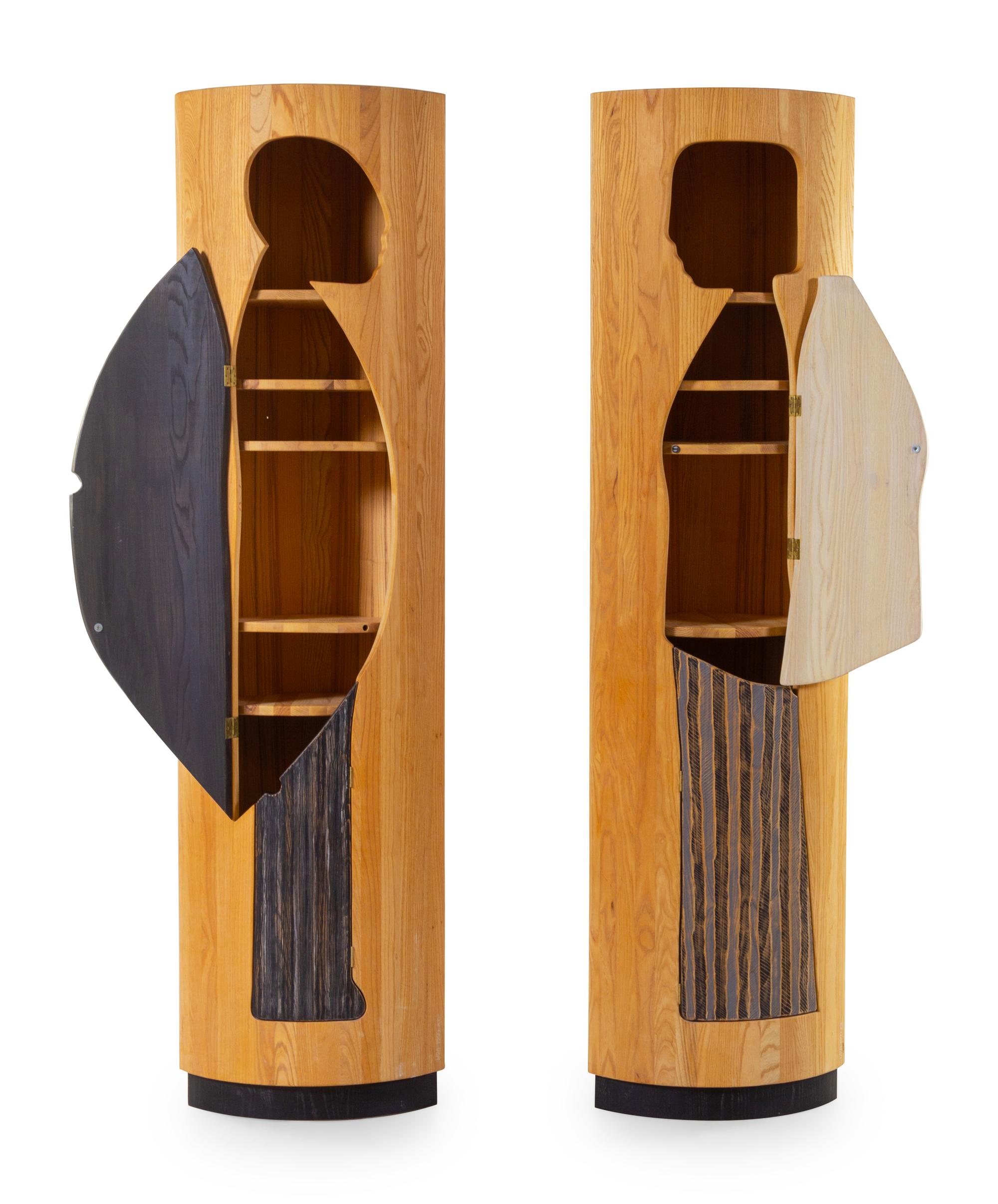 Man and Woman Two-Piece Corner Cabinet