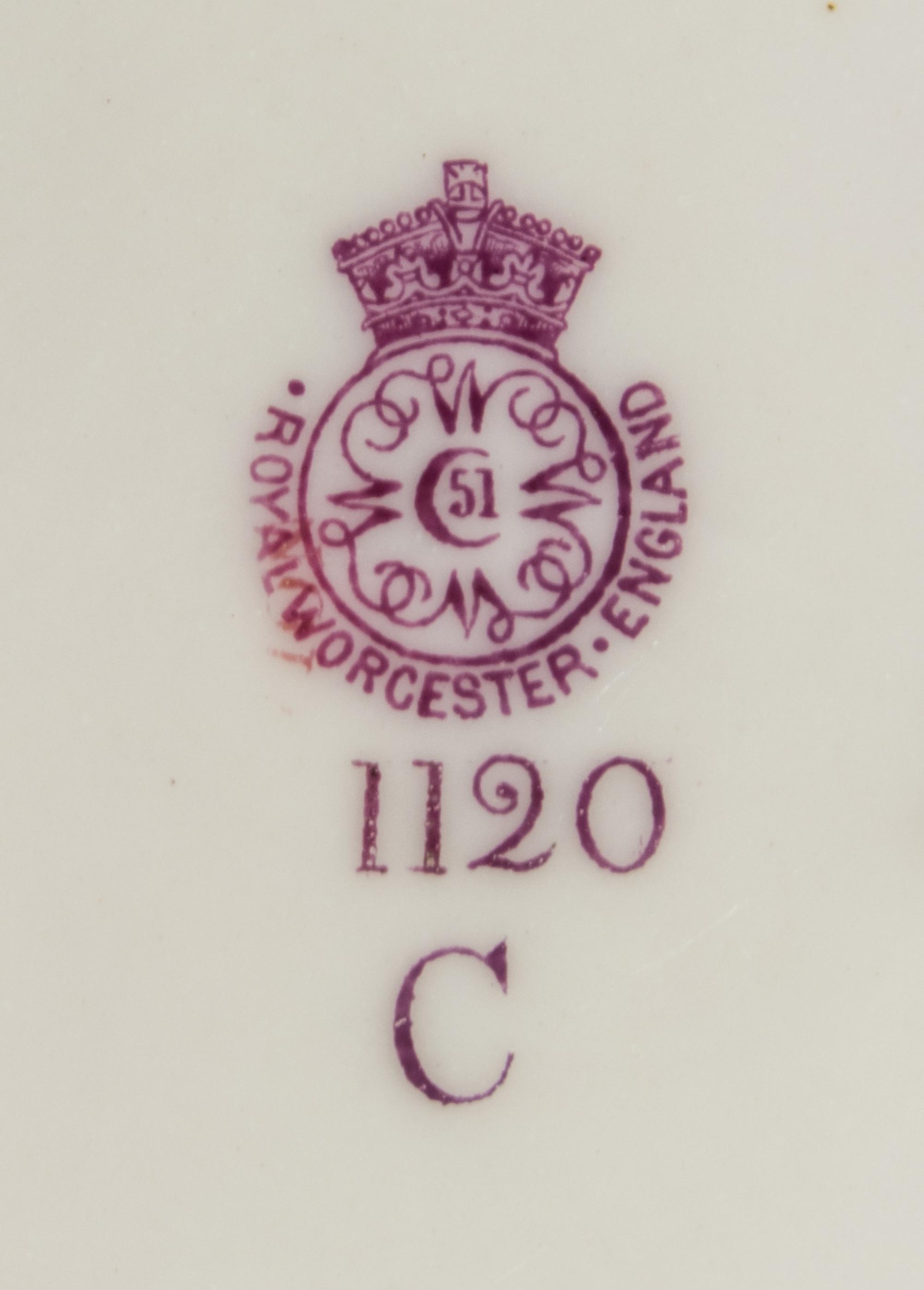 A Royal Worcester Chicago Exhibition Partial Dessert Service Diameter of compote 10 inches. — 1893