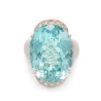 BLUE TOPAZ AND DIAMOND RING