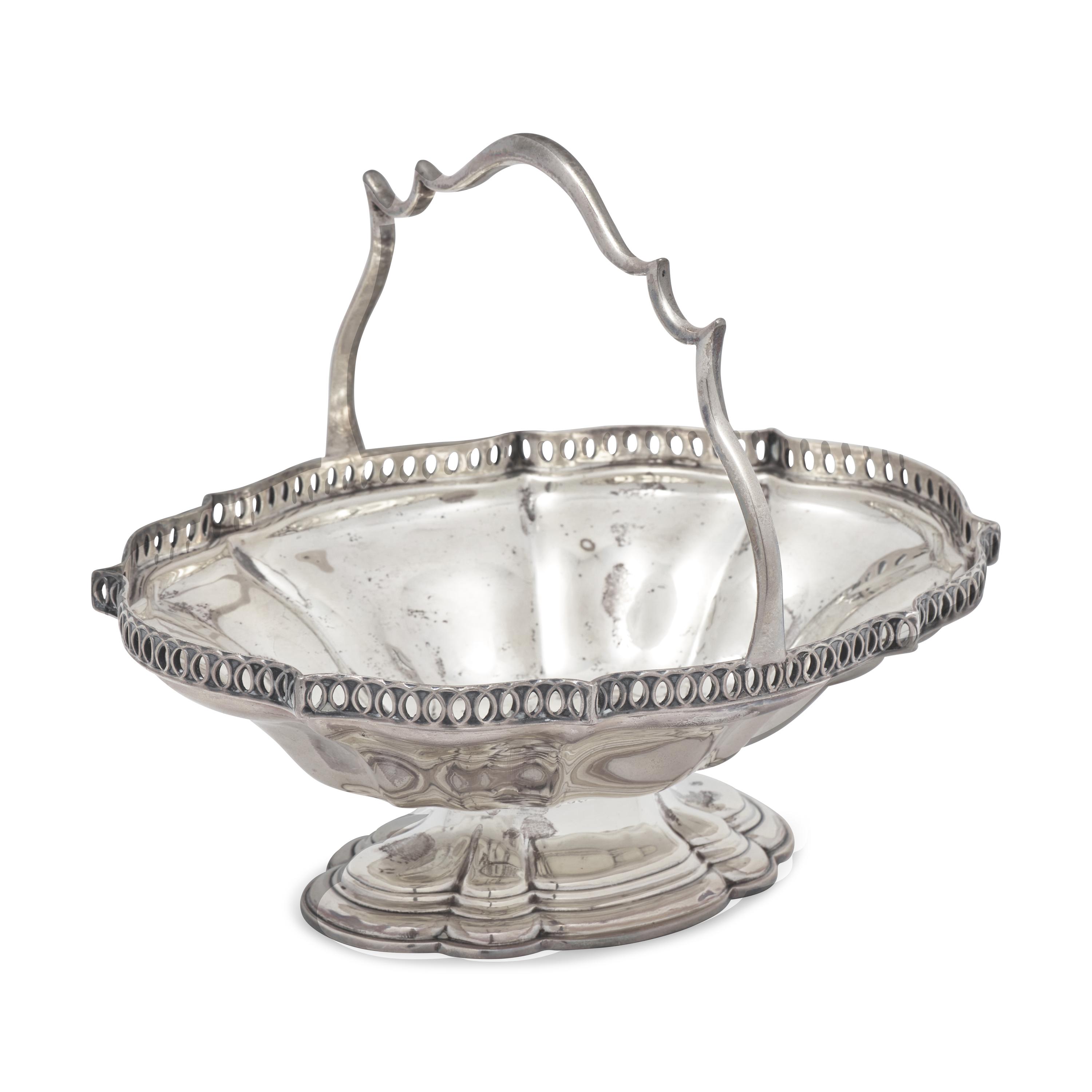 A George V Sterling Silver Footed Sugar Basket