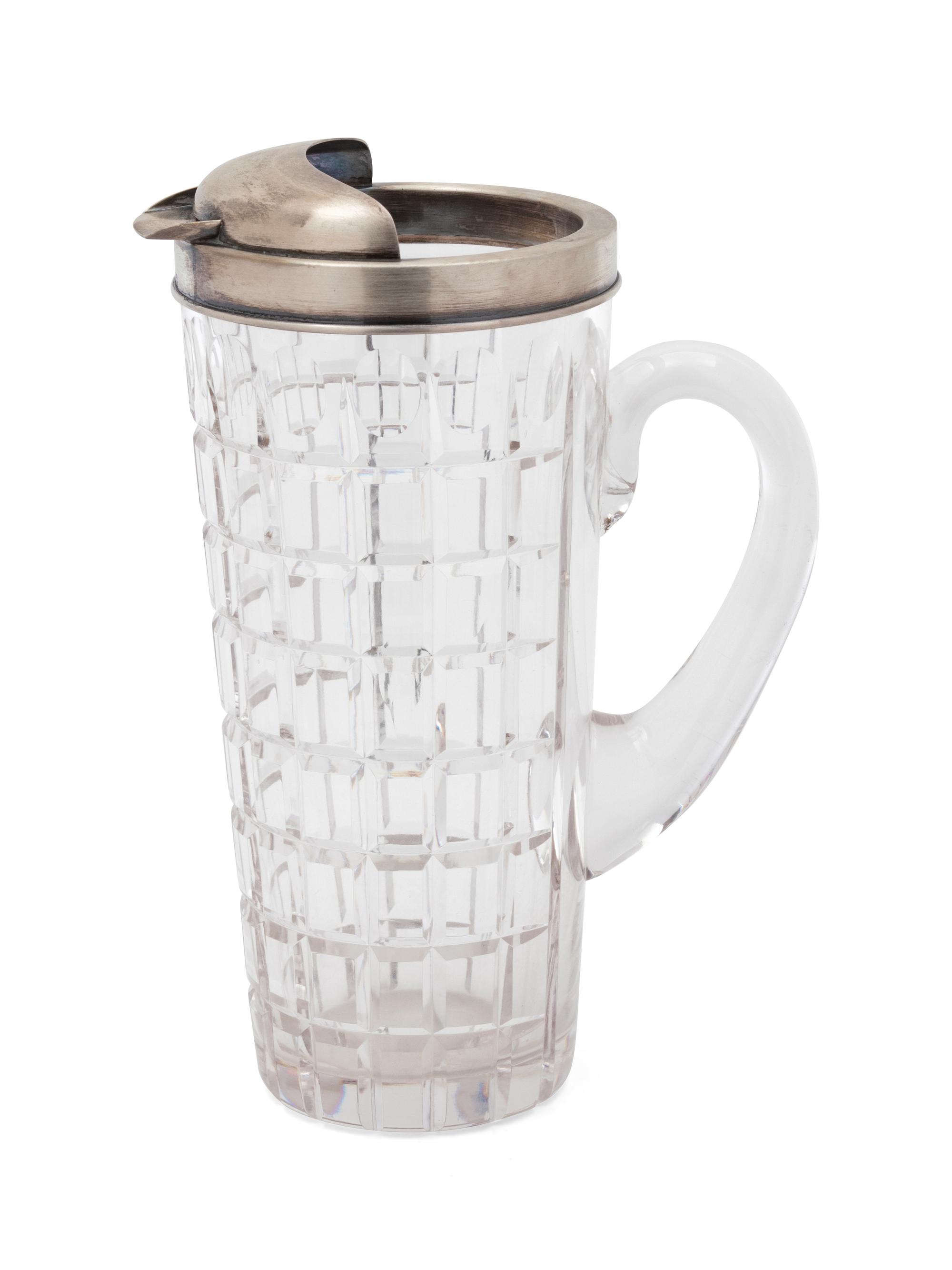 A French Cut Glass and Silver Mounted Pitcher
