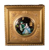 A French Gilt Metal and Enamel Inset Table Casket
