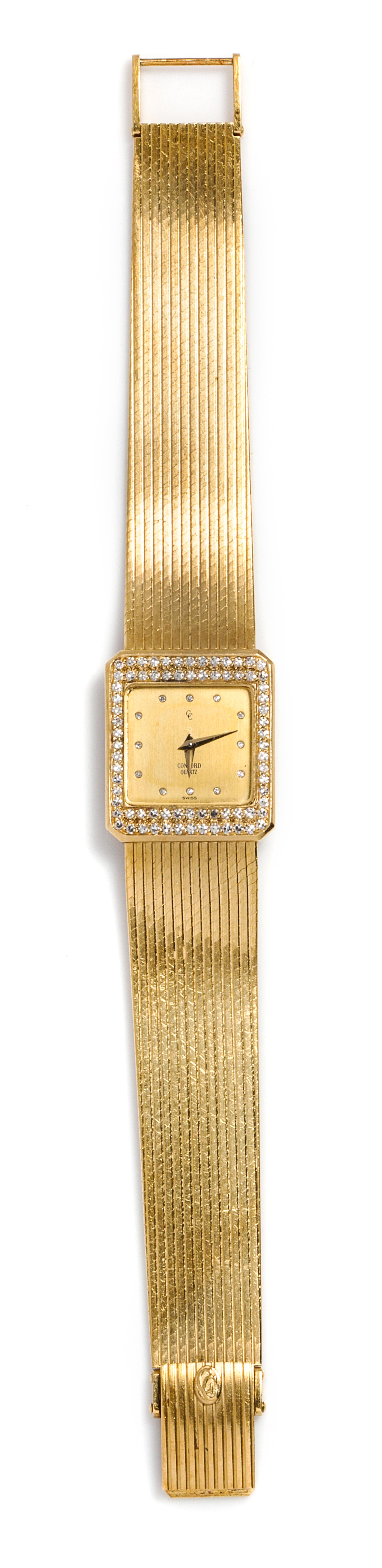 An 18 Karat Yellow Gold and Diamond Wristwatch, Concord, 37.80 dwts.
