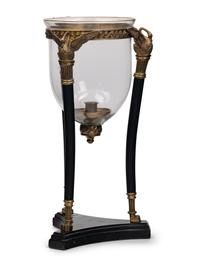 An Empire Style Gilt Bronze and Glass Centerpiece with Marble Base