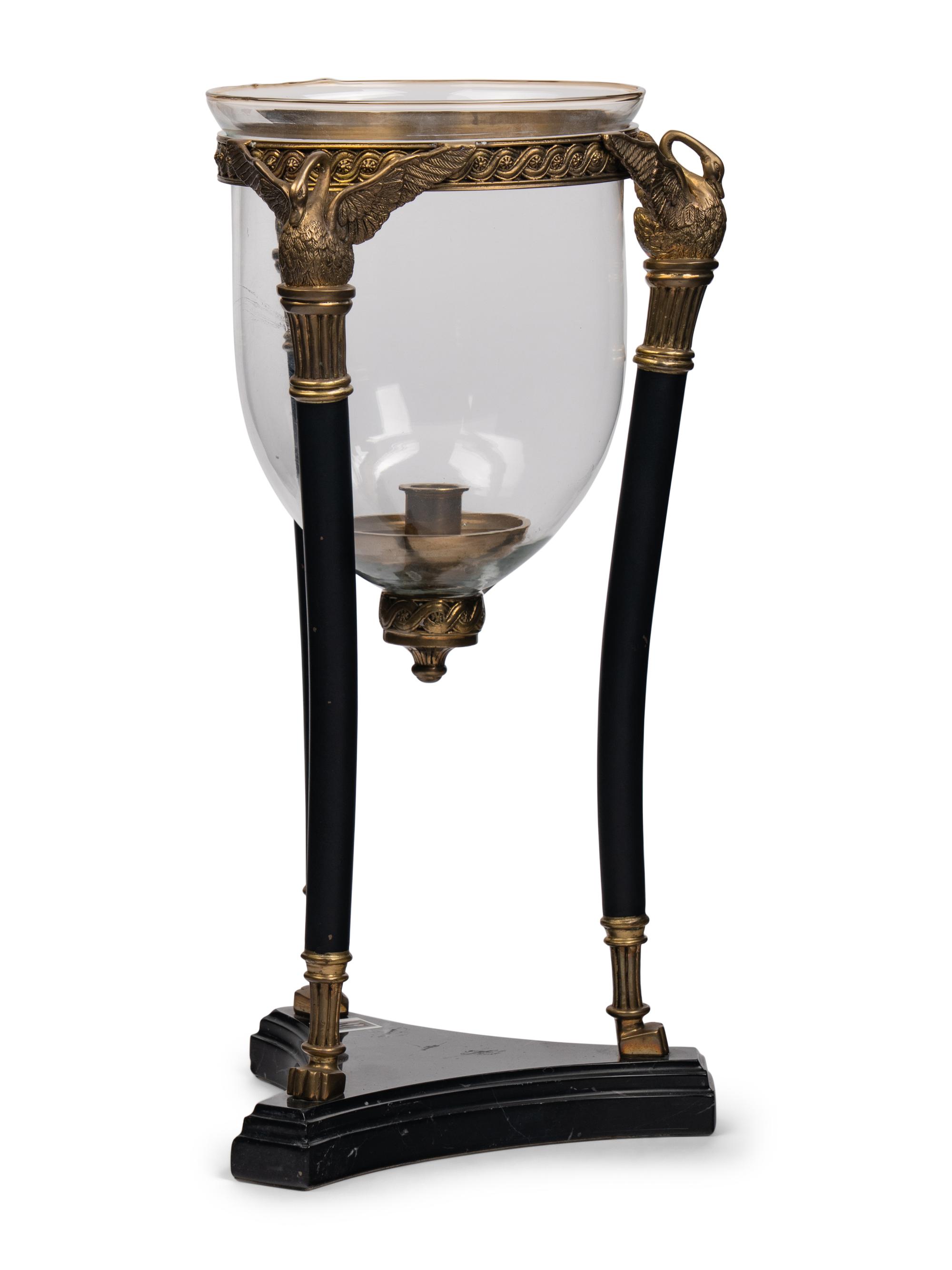 An Empire Style Gilt Bronze and Glass Centerpiece with Marble Base