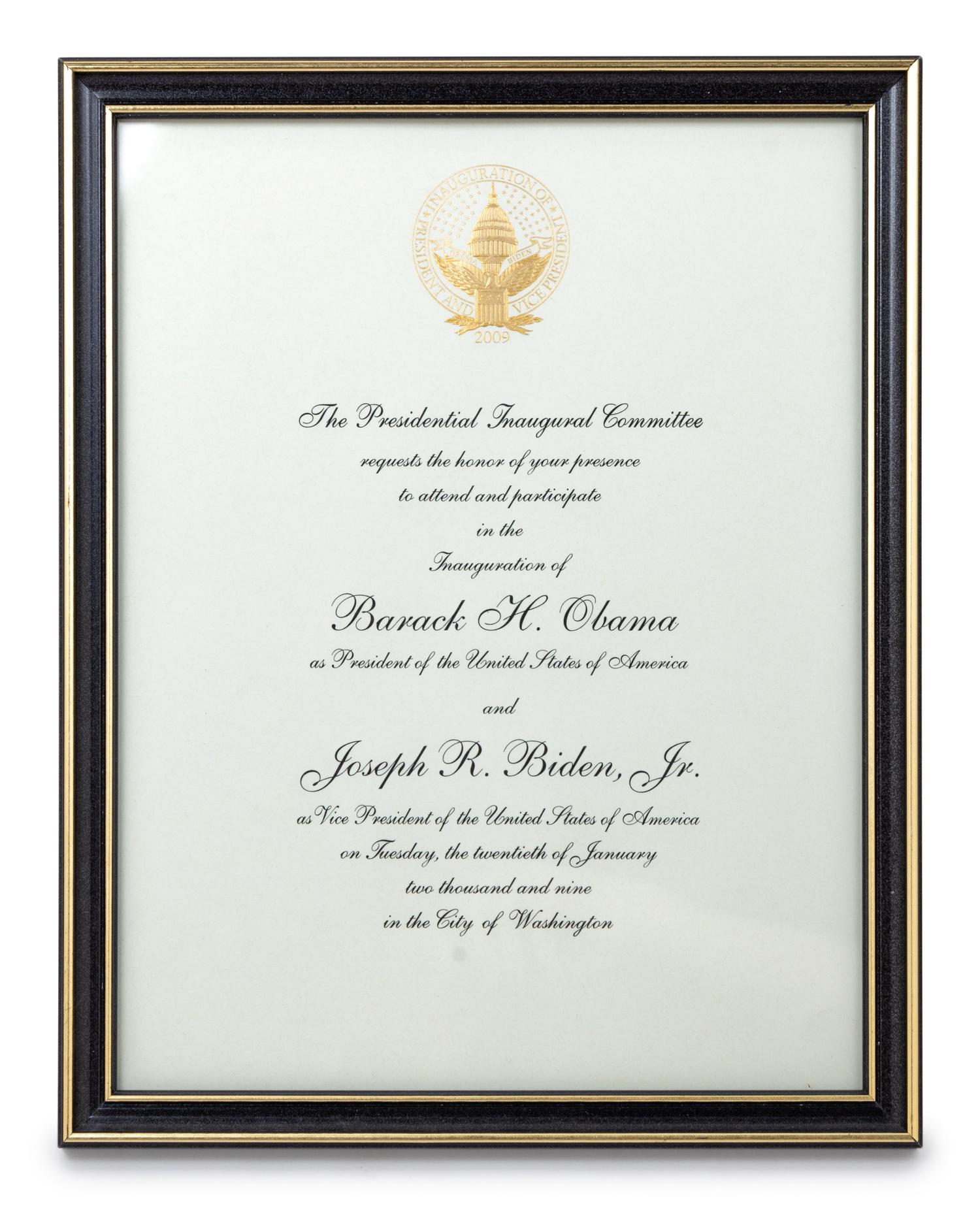[INAUGURATION – BARACK H. OBAMA]. Inauguration Invitation, 2009.