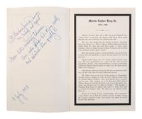 [KING, Martin Luther, Jr. (1929-1968)]. Obsequies Martin Luther King Jr. [Atlanta]: n.p., 1968. [ With: ] Funeral card.