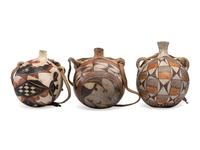 Acoma and Laguna Polychrome Pottery Canteens