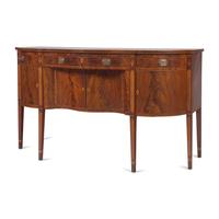 A Fine Federal Inlaid and Figured Mahogany Serpentine Sideboard