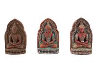 Eighteen Tibetan Painted Pottery Buddhist Votives