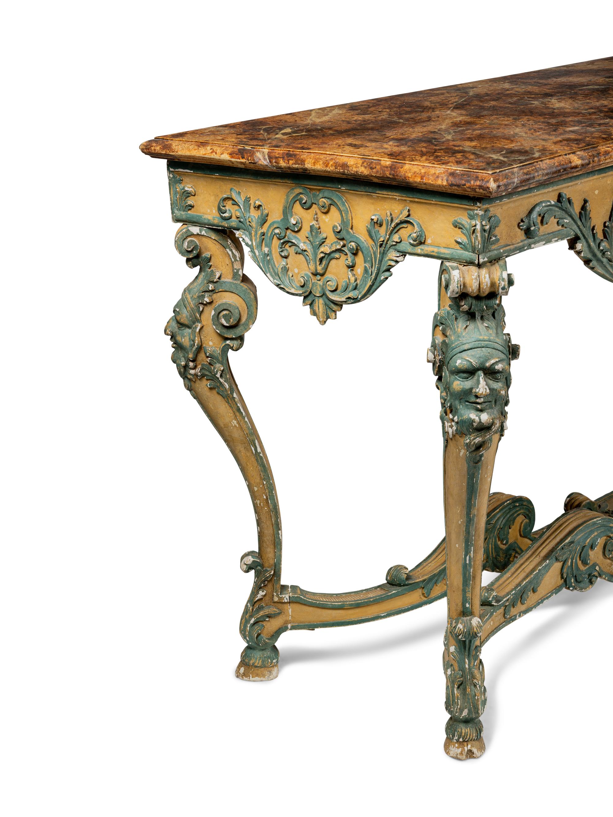 A Régence Style Polychrome Painted Console Table