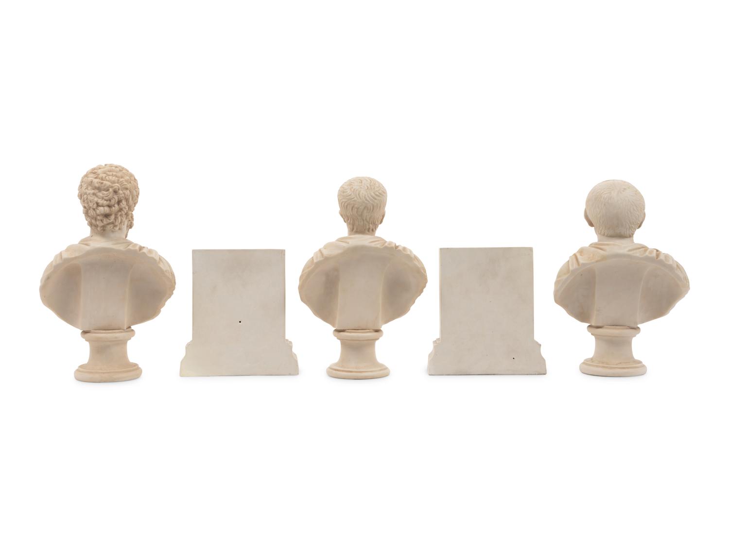 Three Composition Busts and a Pair of Bookends