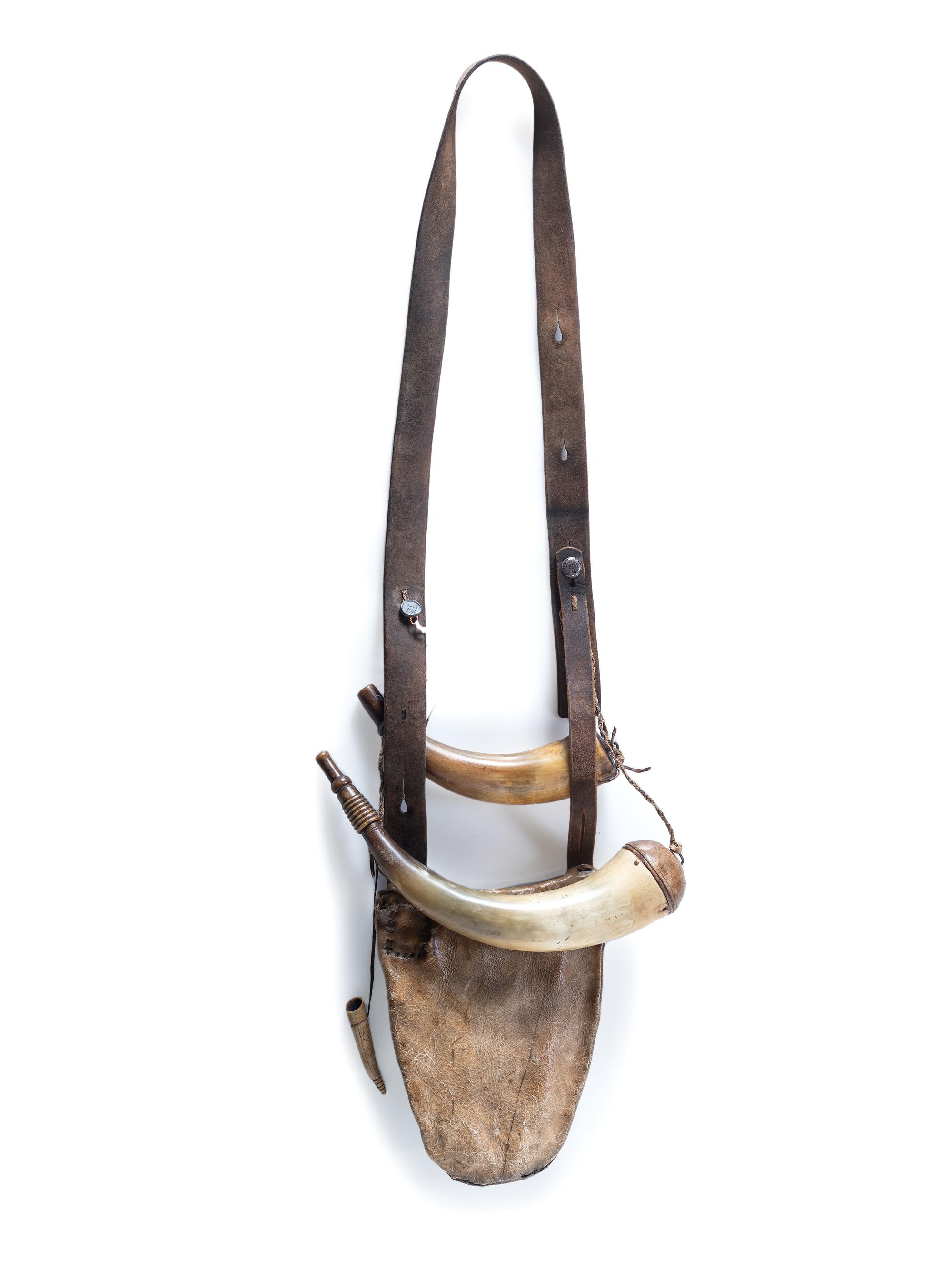 Southwestern Shot Pouch and Powder Horns