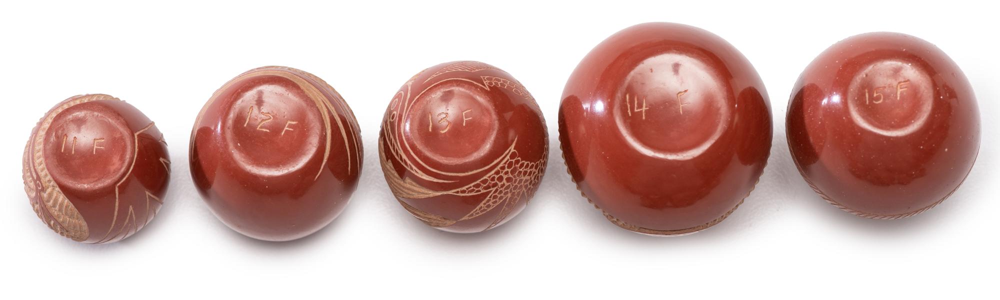 Collection of Miniature Sgraffito Redware Seed Jars Lot is located and will ship from Cincinnati, Ohio.