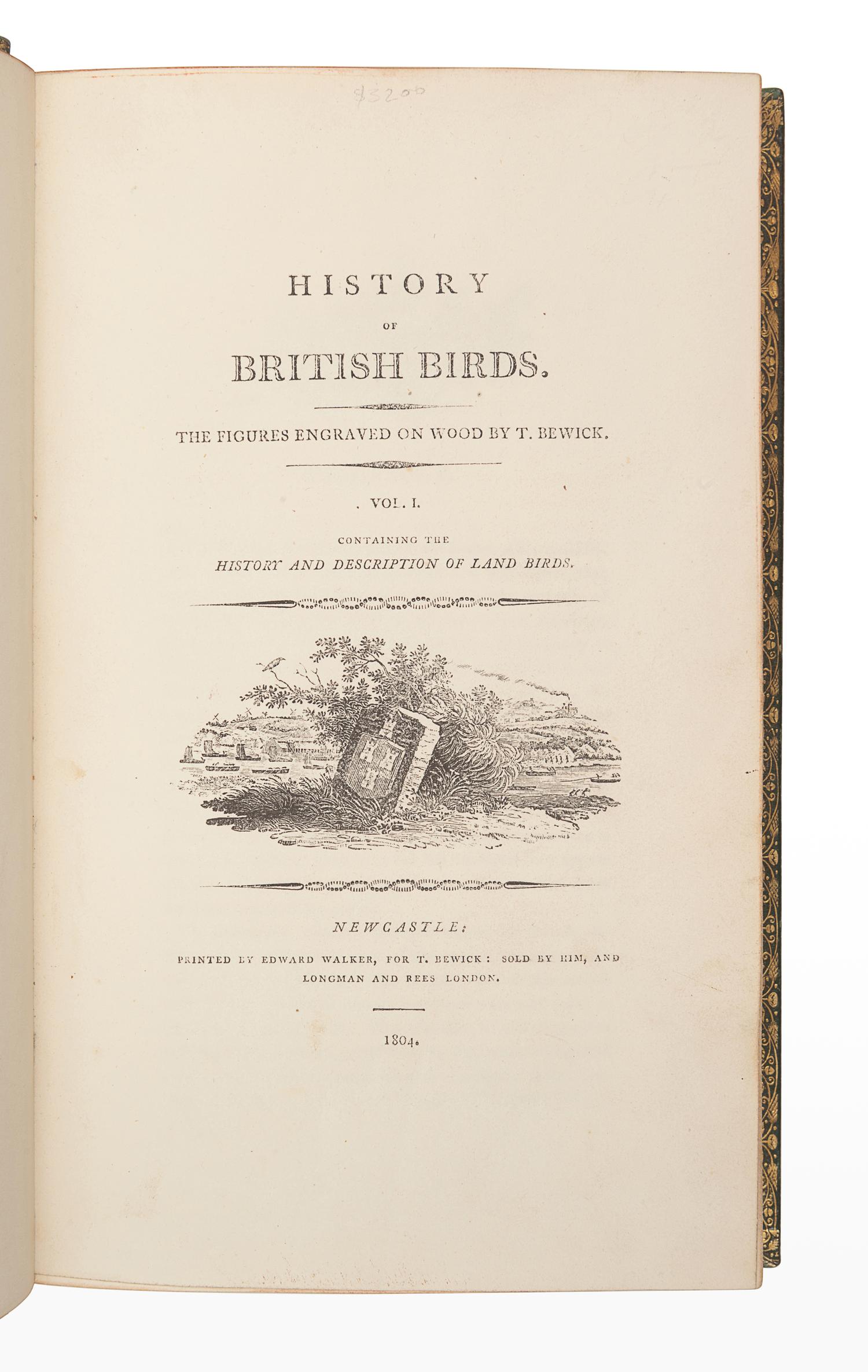 BEWICK, Thomas (1753-1828). A History of British Birds. Newcastle: Edward Walker, 1804.