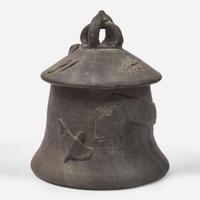 Robert Turner (American, 1913-2005) Ashanti Reduction-Fired Lidded Vessel, USA, circa 1980