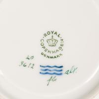 A Set of Royal Copenhagen Flora Danica Porcelain Cream Soup Bowls and Underplates