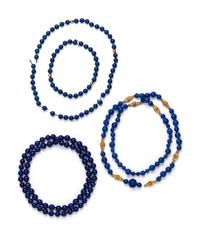 COLLECTION OF LAPIS LAZULI BEAD NECKLACES