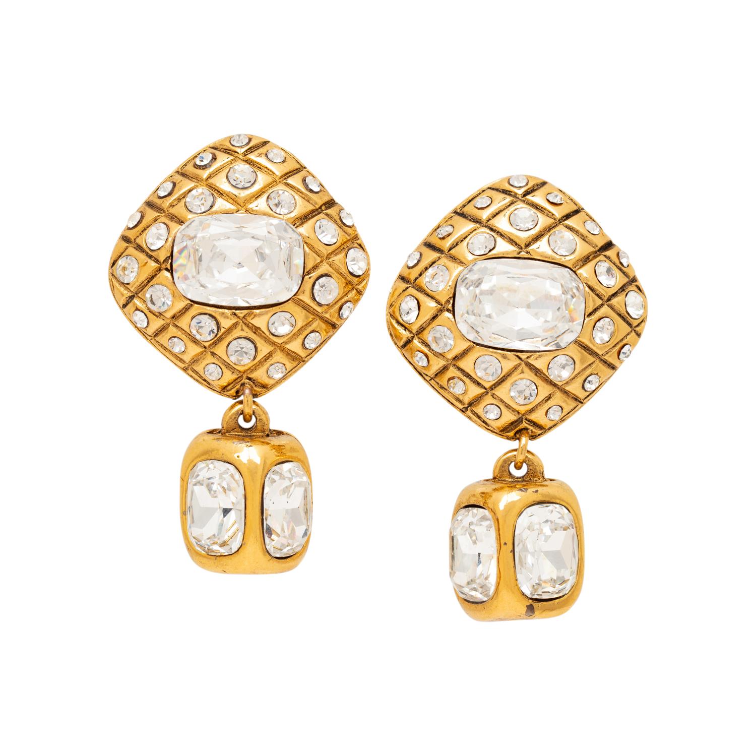 Chanel, Rhinestone-Set Ear Clips