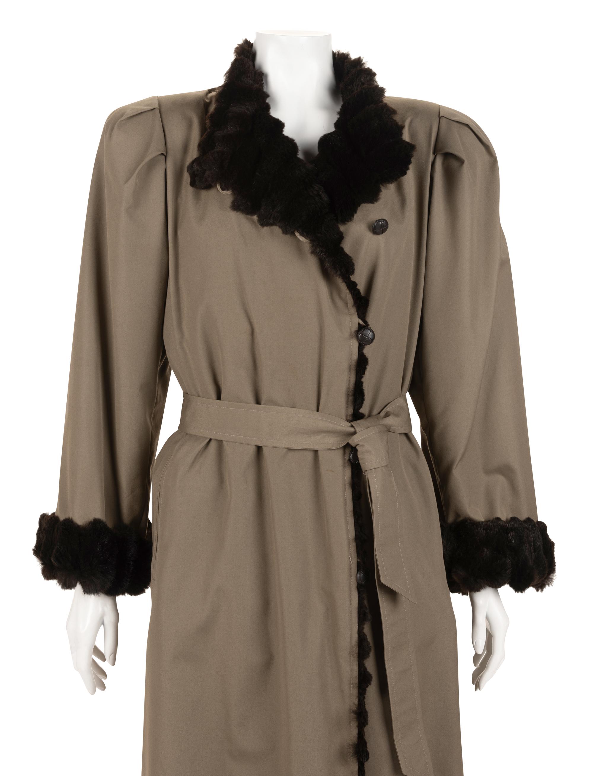 Two Outer Coats, One Unlabeled and One Yves Saint Laurent Wool Coat, 1980s