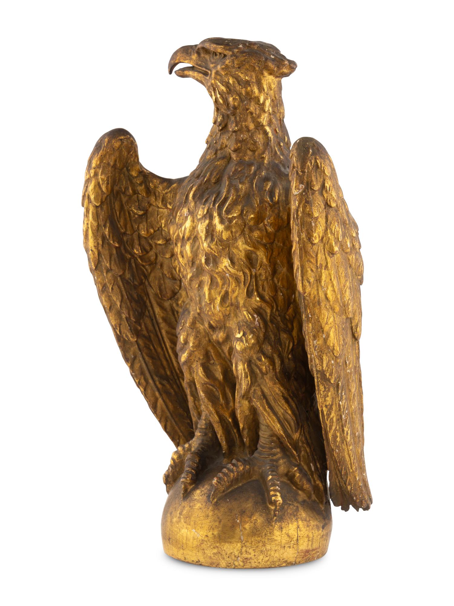 A Carved Gilt Pine Eagle Newel Post Final