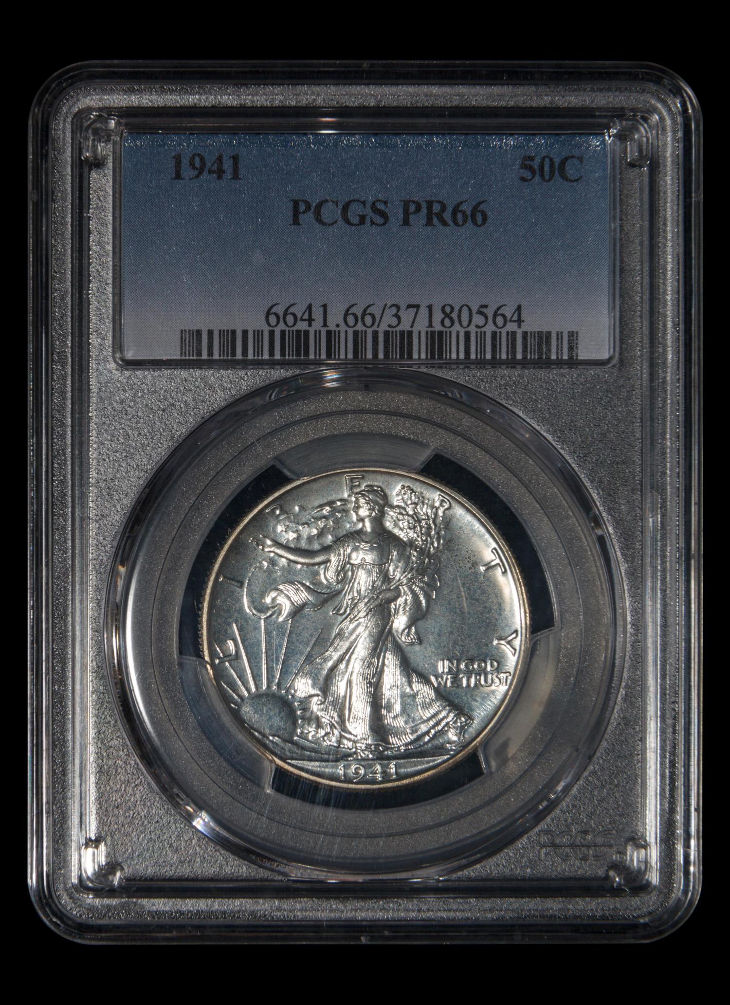 A 1941 Walking Liberty 50c Proof (PCGS PR66)