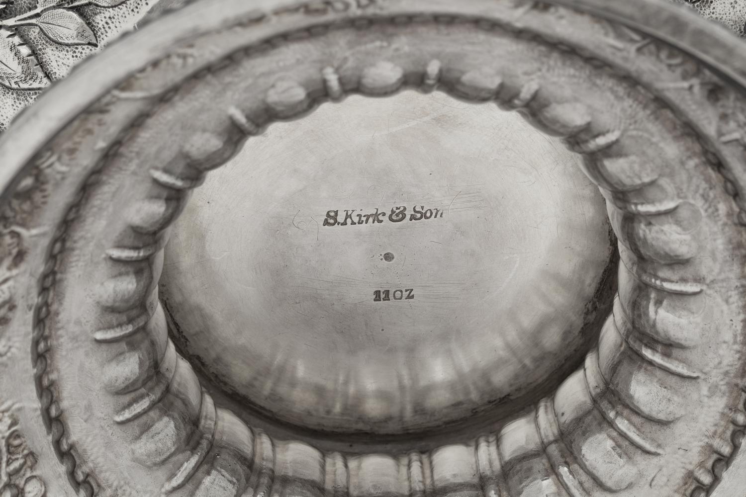 An S. Kirk and Son Coin Silver Repousse Centerpiece Bowl