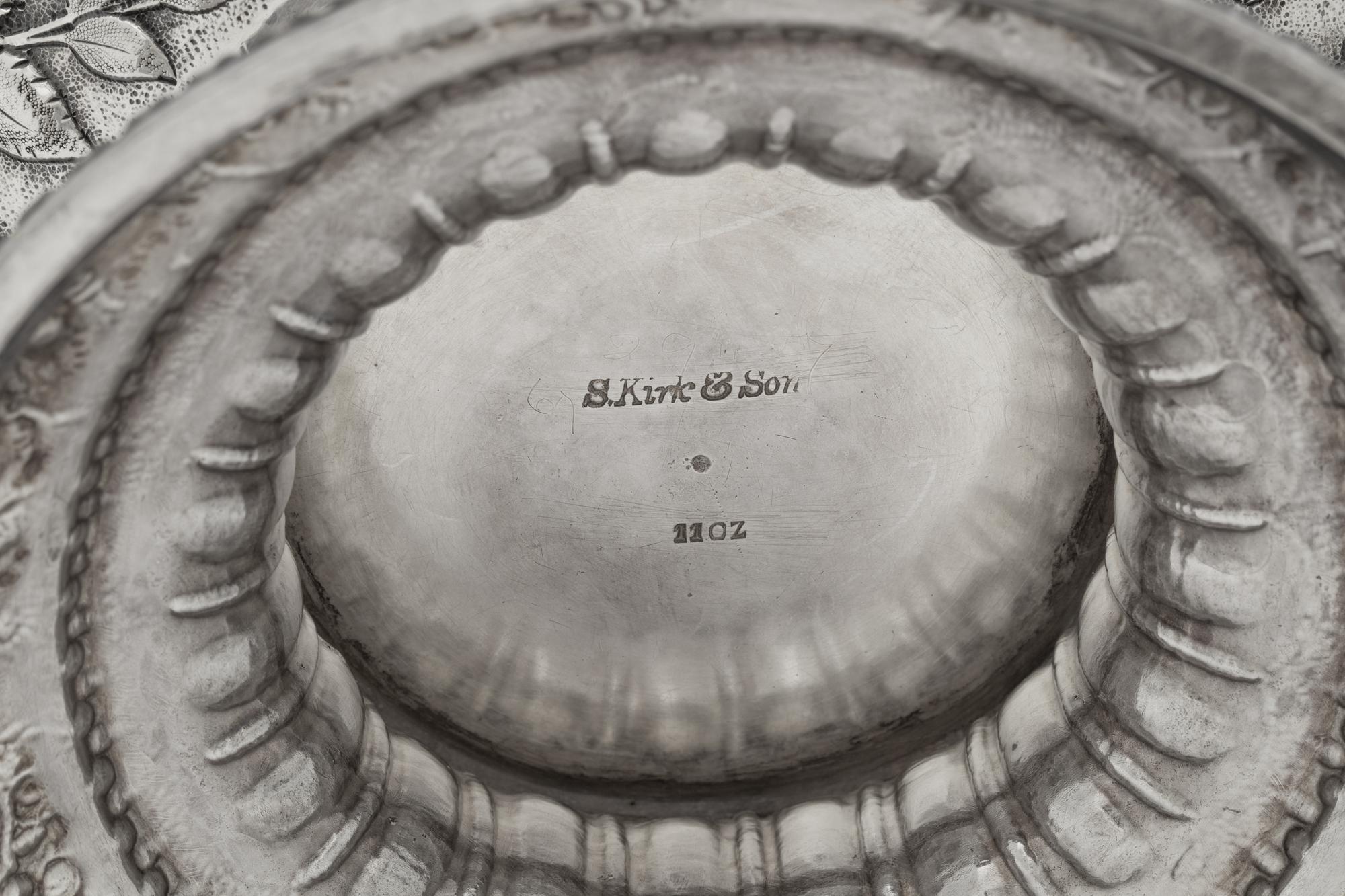 An S. Kirk and Son Coin Silver Repousse Centerpiece Bowl