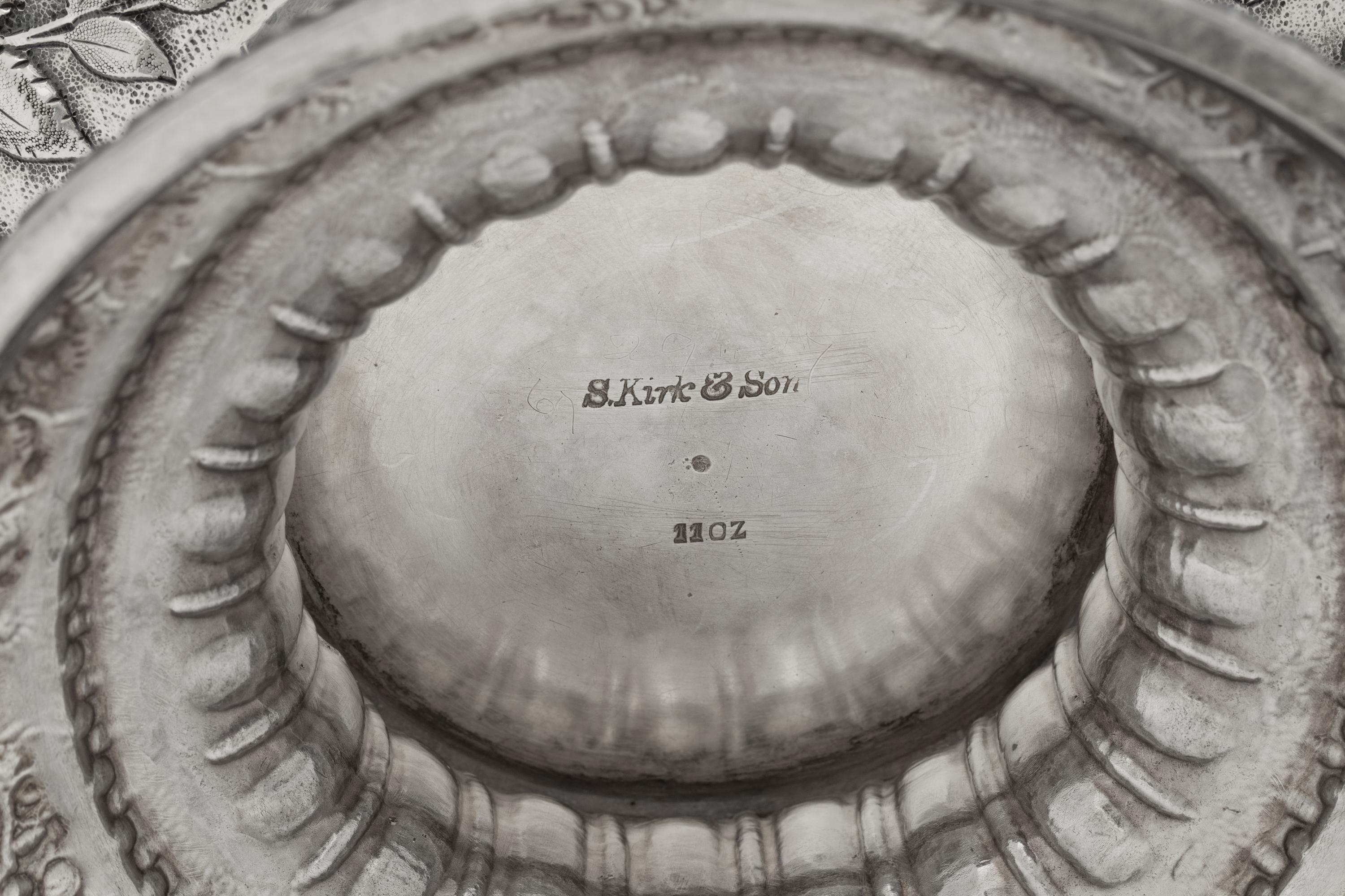 An S. Kirk and Son Coin Silver Repousse Centerpiece Bowl