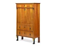 An Empire Style Gilt Metal Mounted Fruitwood Secretaire à Abattant