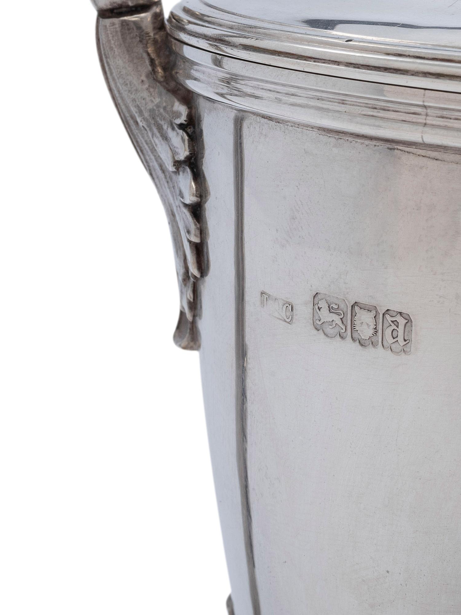 An English Silver Lidded Urn