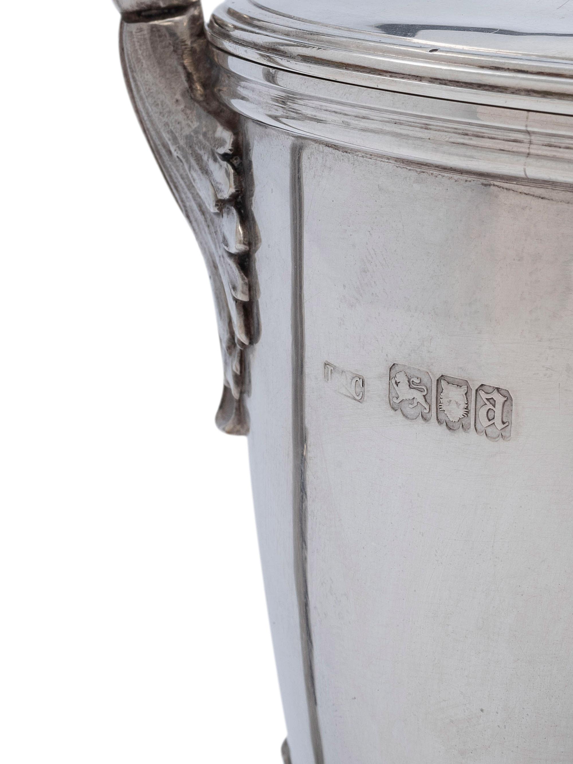 An English Silver Lidded Urn