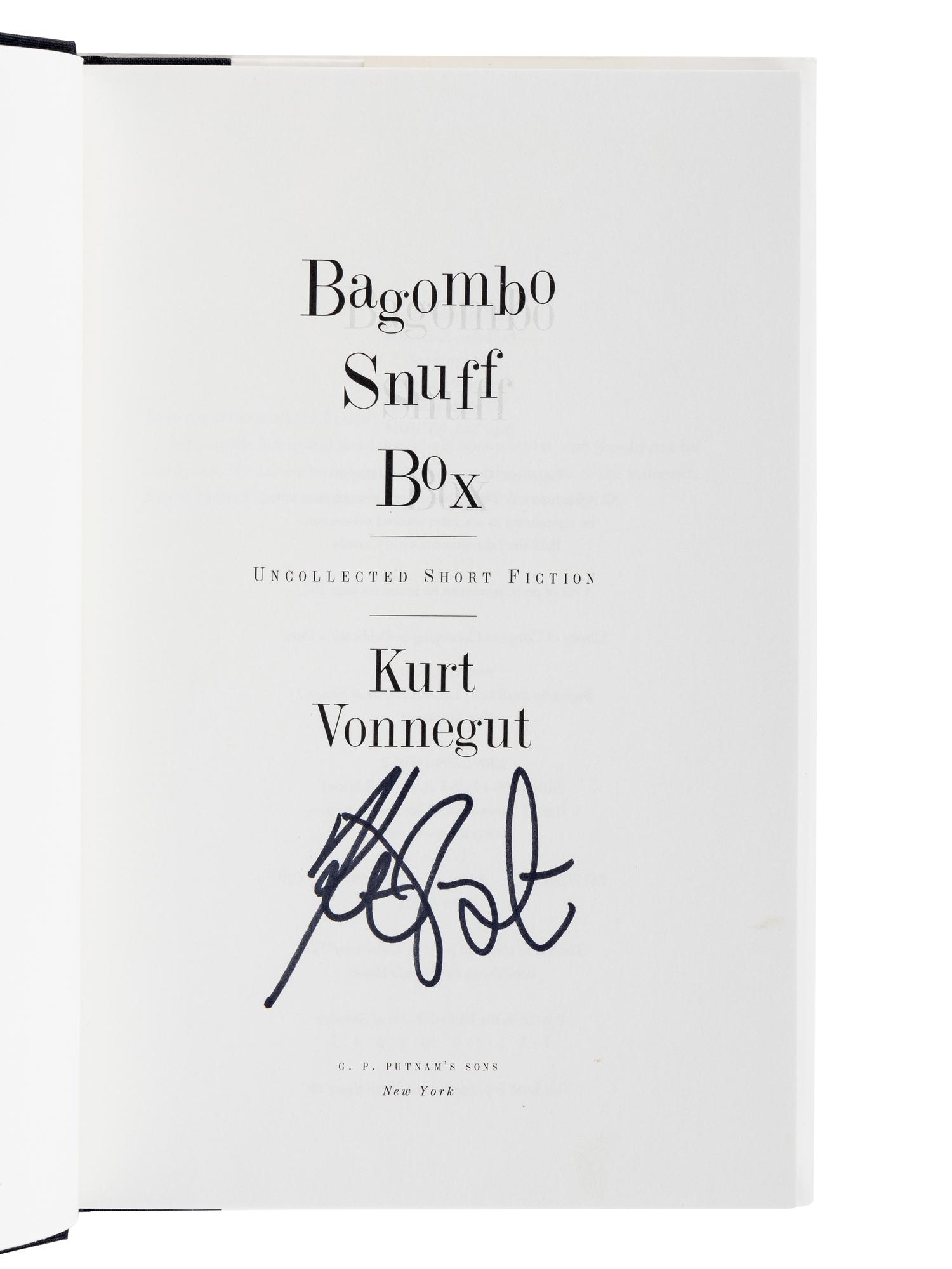 VONNEGUT, Kurt, Jr. (1922-2007). A group of 3 works by Vonnegut, MOST SIGNED, comprising: