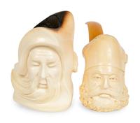 A Group of Seven Carved Meerschaum Pipes
