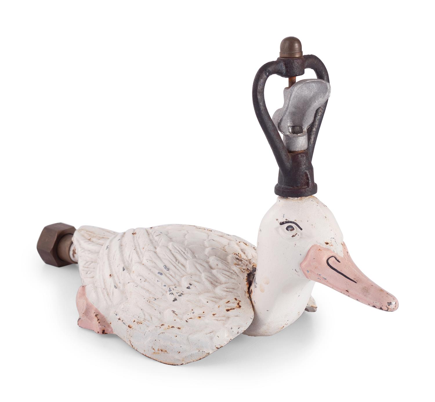 A Painted Cast Iron Duck-Form Sprinkler