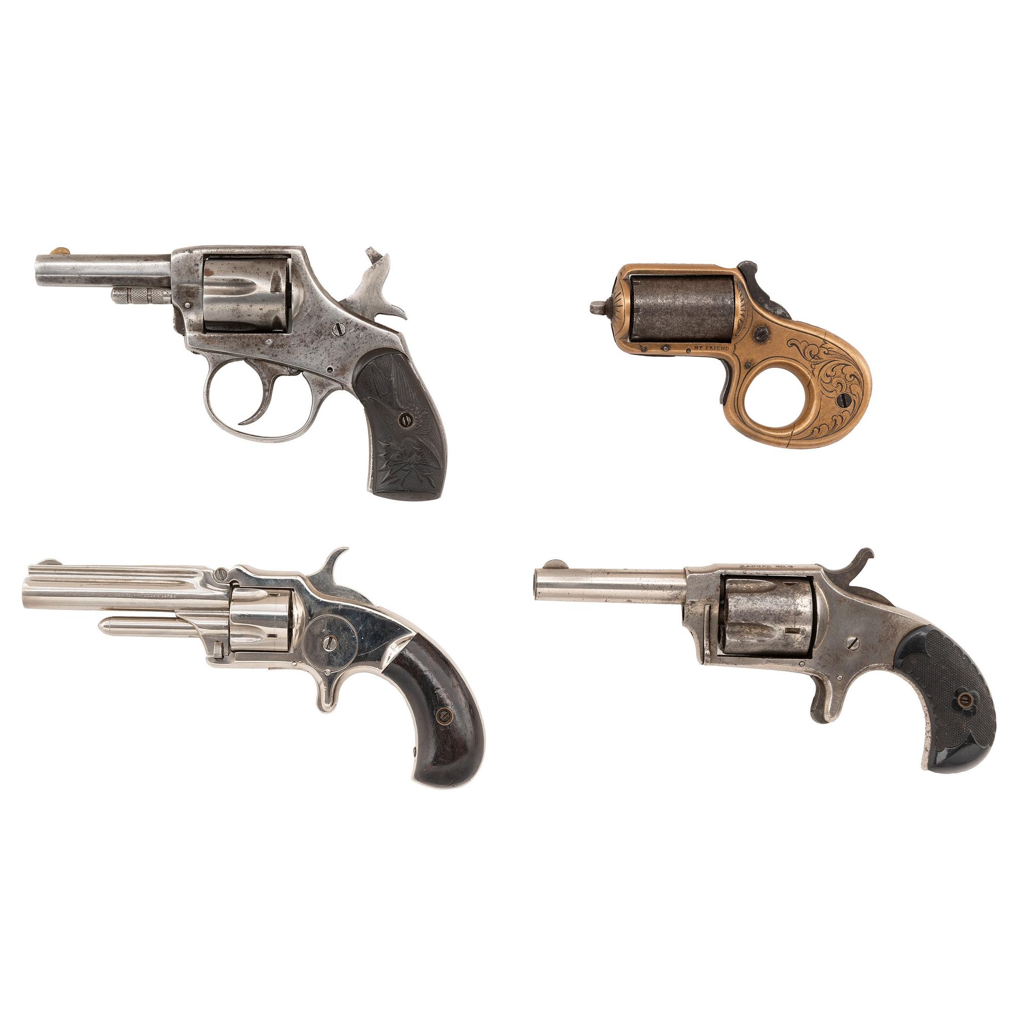 Lot of Four Late 19th Century Revolvers Including: Marlin, Hopkins & Allen, and Reid