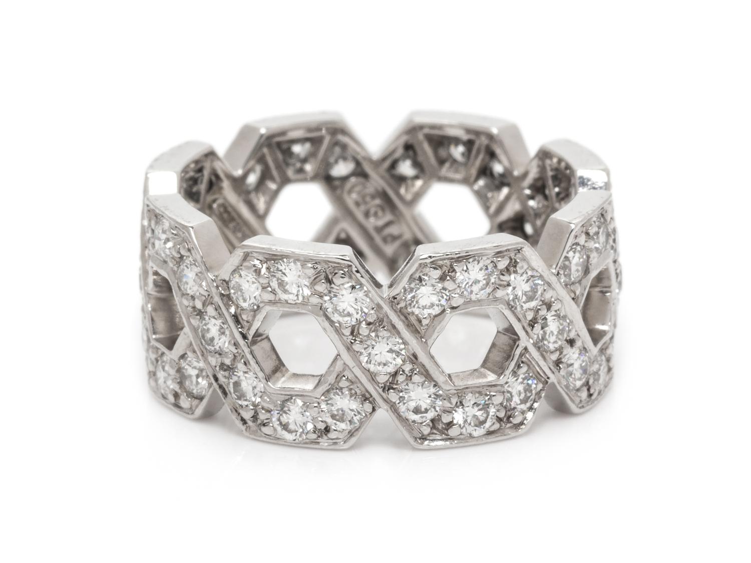 A Platinum and Diamond 'X' Eternity Band, Tiffany & Co., 4.50 dwts.