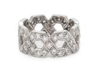A Platinum and Diamond 'X' Eternity Band, Tiffany & Co., 4.50 dwts.