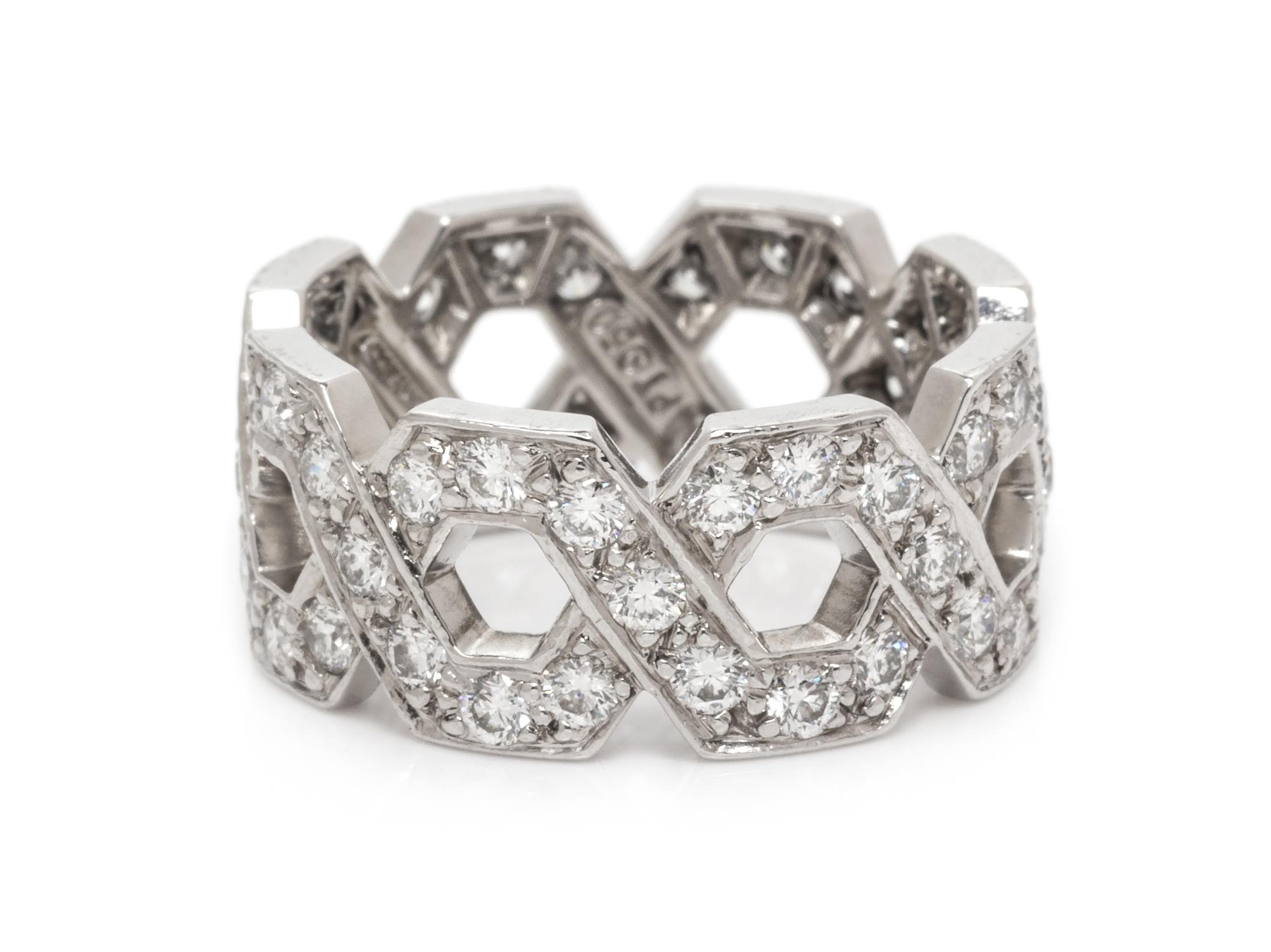 A Platinum and Diamond 'X' Eternity Band, Tiffany & Co., 4.50 dwts.