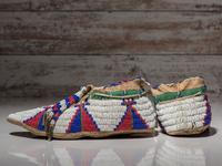 Arapaho Beaded Buffalo Hide Moccasins