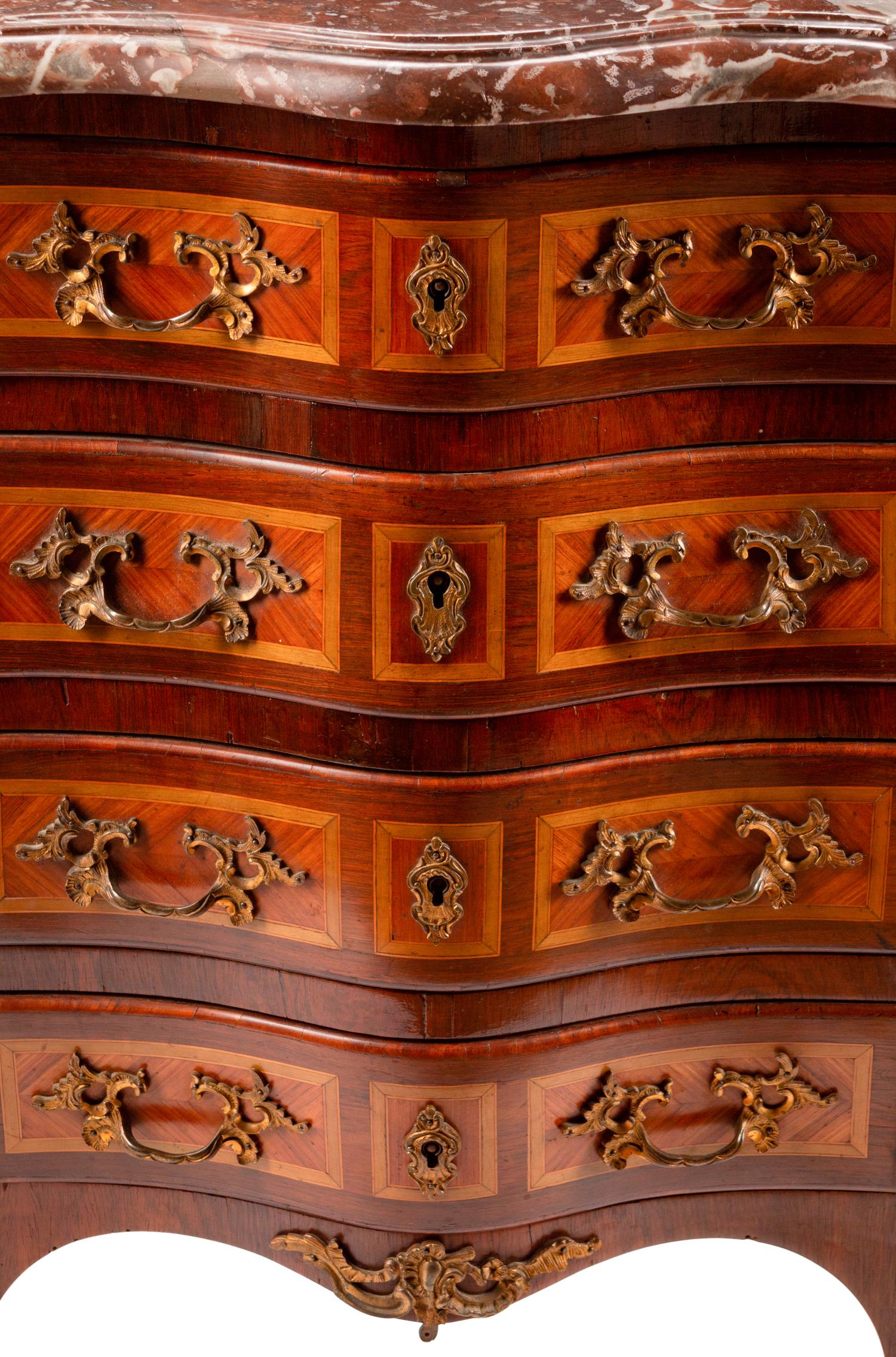 A Louis XV Style Kingwood and Tulipwood Petit Commode — 19TH CENTURY