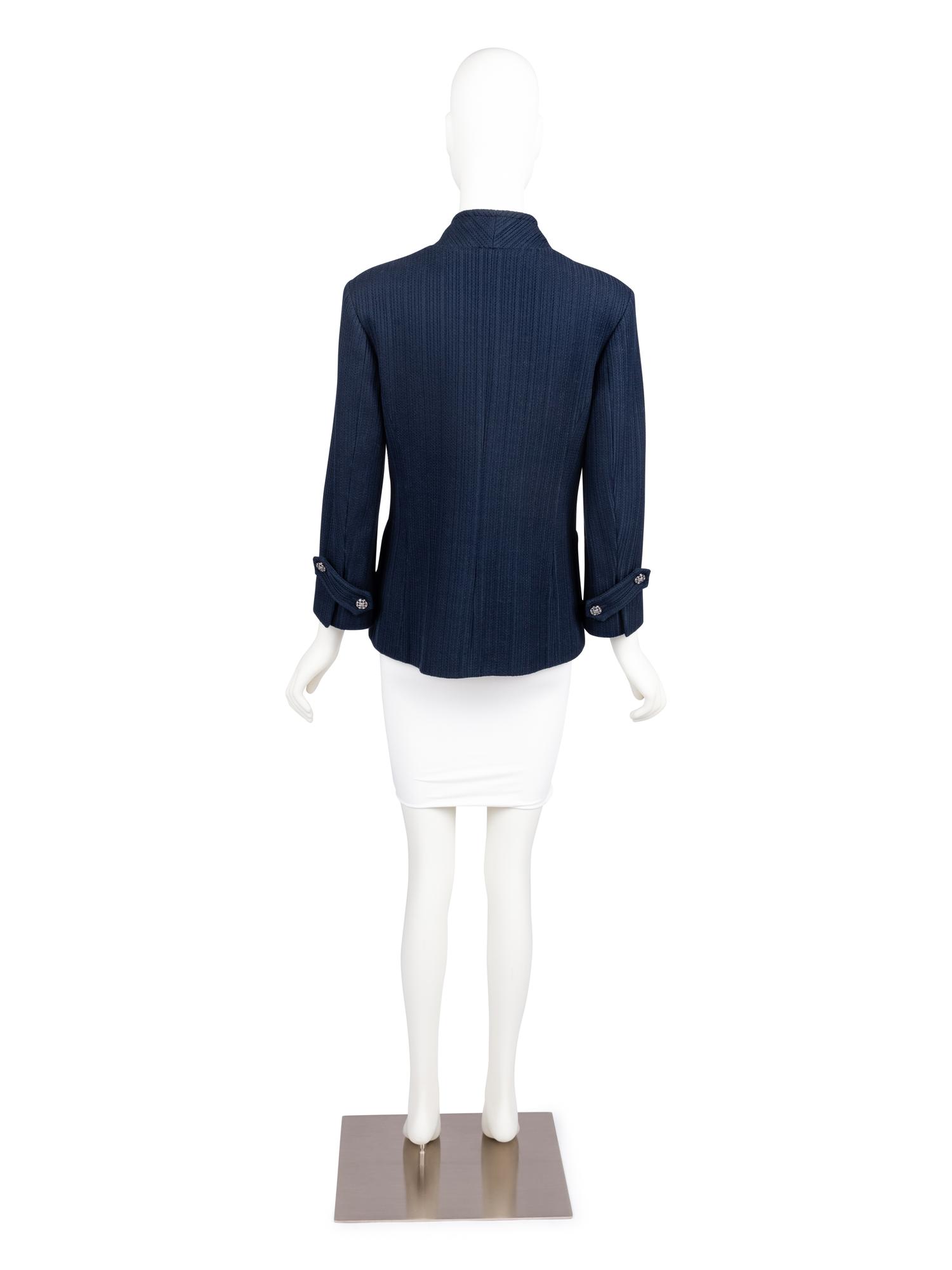Chanel Navy Blue Double-Breasted Jacket, 2010s