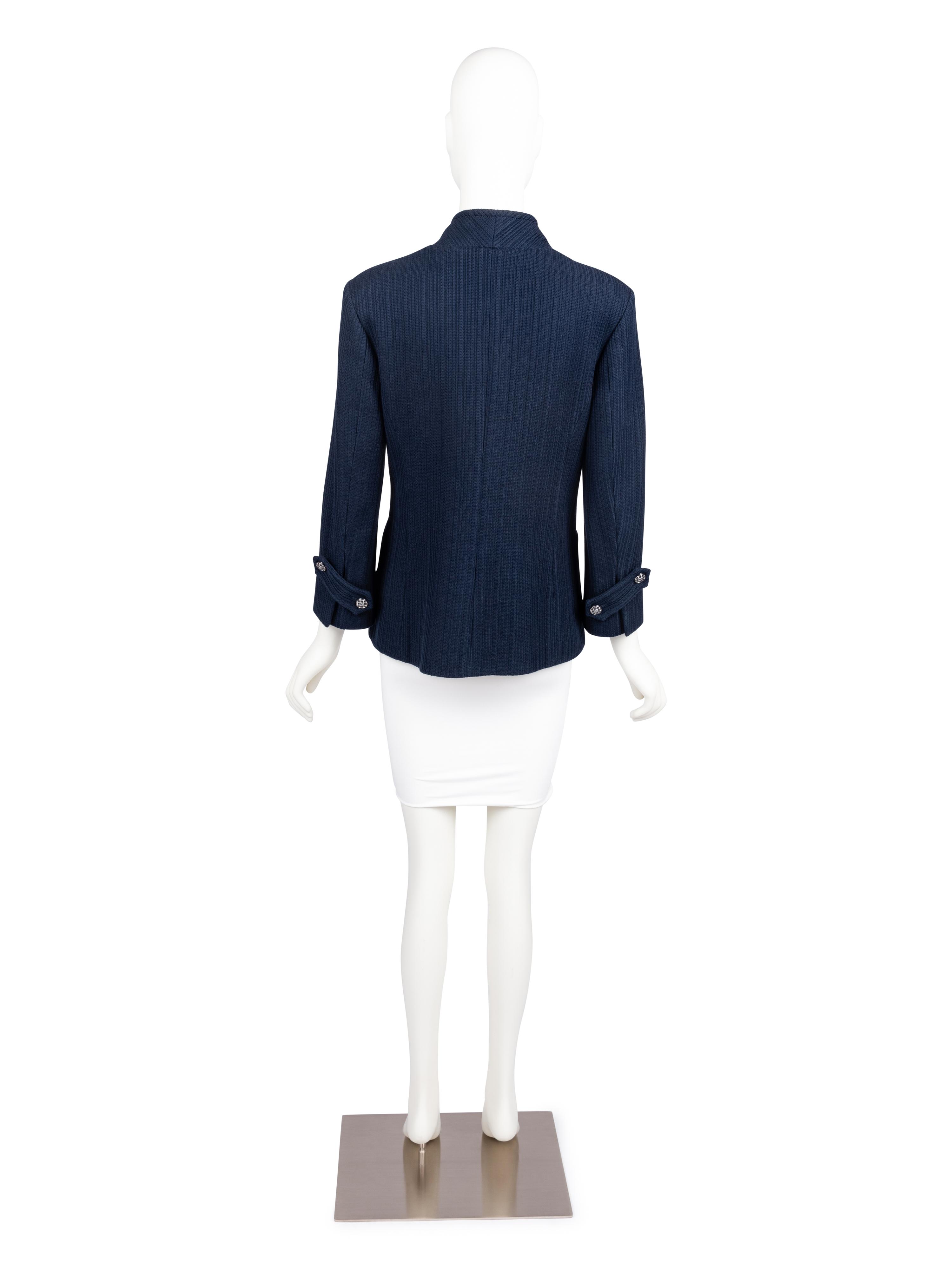 Chanel Navy Blue Double-Breasted Jacket, 2010s