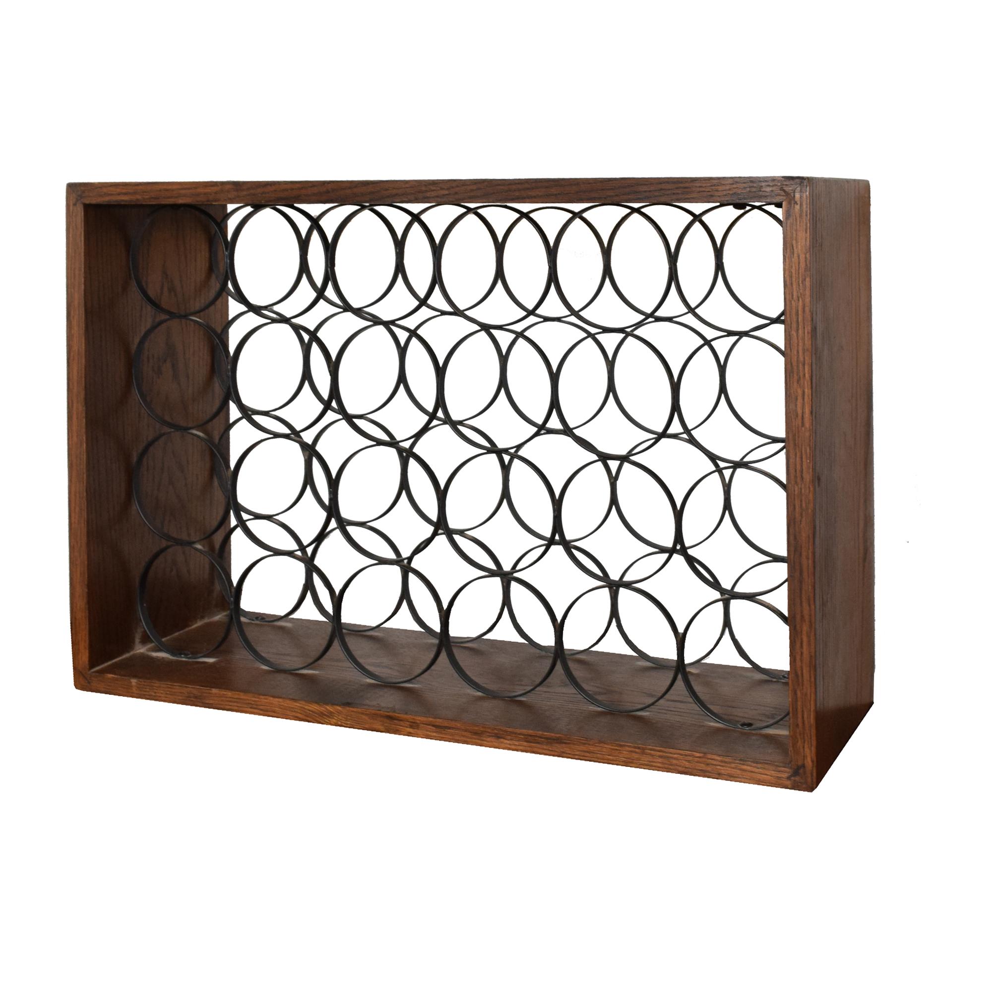 A Wood and Wirework Wine Rack 25.25" W x 8.75" D x 17.5" H — United States, 20th Century