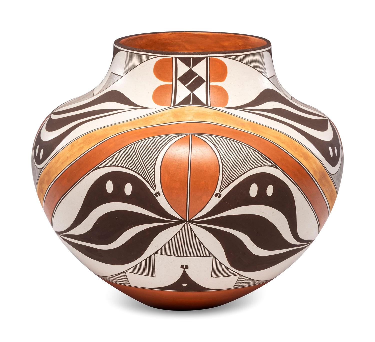 Four Color Polychrome Pottery Jar