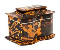 A Regency Tortoiseshell Tea Caddy