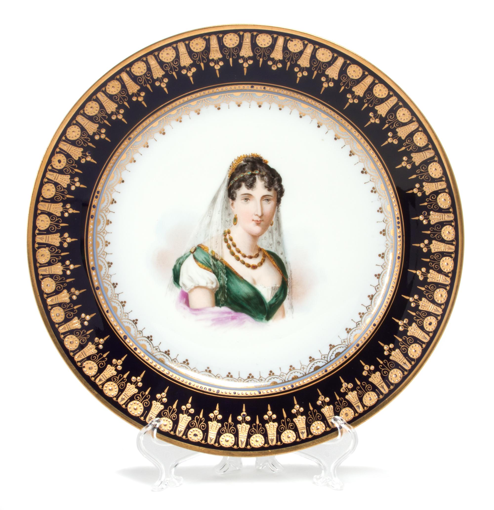 A Sevres Porcelain Cabinet Plate Diameter 9 3/4 inches.