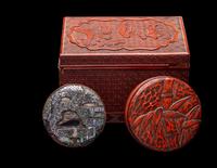 Three Japanese Lacquer Covered Boxes