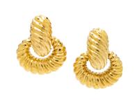 A Pair of Yellow Gold Earclips,