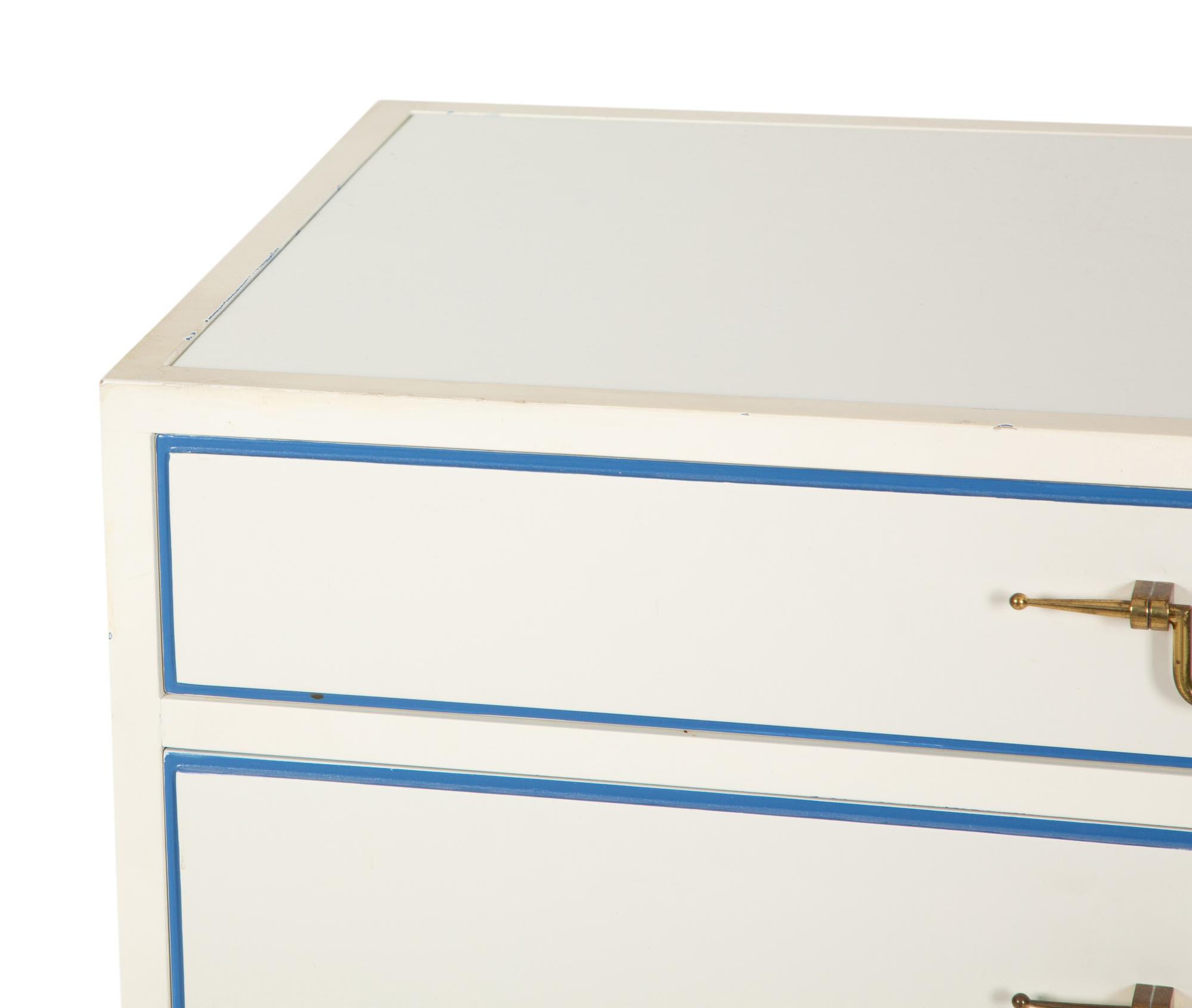 A Tommy Parzinger White Lacquer Commode